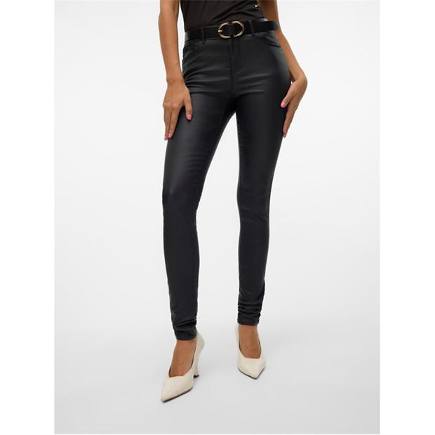 Pantaloni Vero Moda Svn Coated dama negru