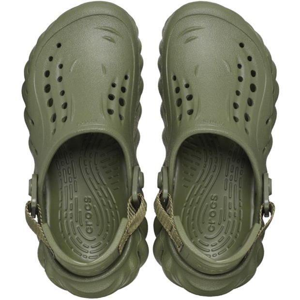 Papuci cauciuc Crocs Echo K copii military verde