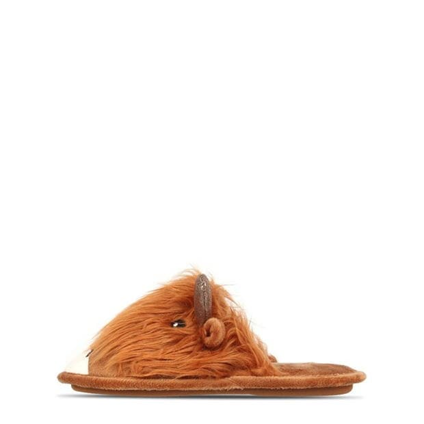 Papuci de Casa Linea Highland Cow bej