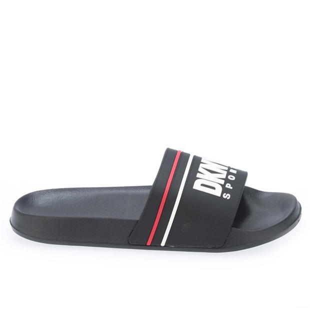 Papuci plaja DKNY Logo negru rosu