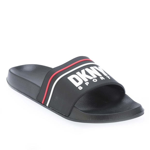 Papuci plaja DKNY Logo negru rosu