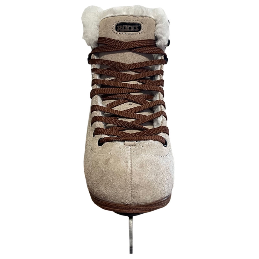 Patine pe gheata Roces Suede Eco-Fur skates bej and maro 450702 00001