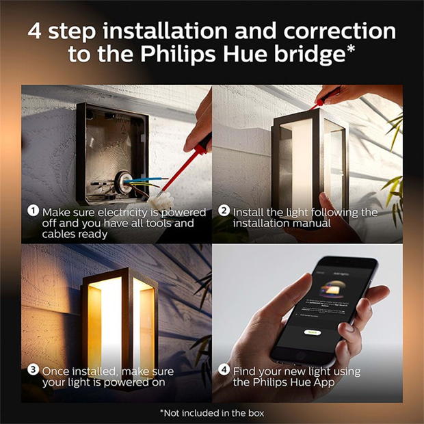 Philips Hue Philips Hue Impress Outdoor Smart Wall Light negru multicolor format and universal