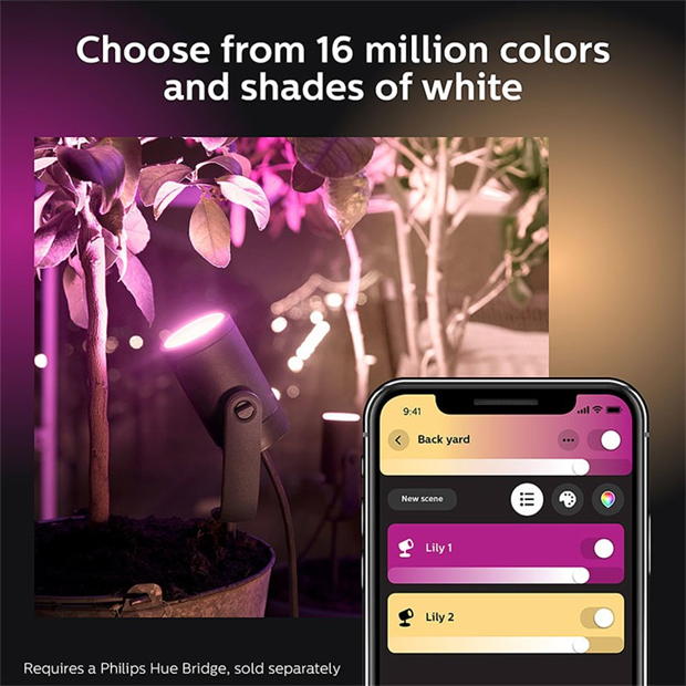 Philips Hue Philips Hue Lily Outdoor Smart Spotlight 3P multicolor format and universal