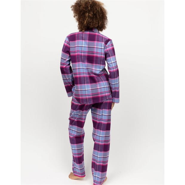 Pijamale Cyberjammies Cyber Hazel Brushed Check pentru femei mov