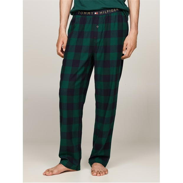 Pantaloni Pijamale Tommy Hilfiger flannel verde patratele 0n1