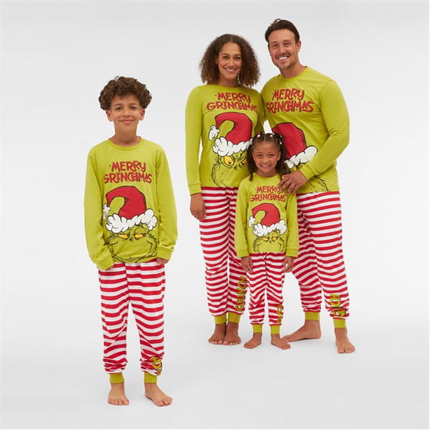 Pijamale Unisex Family Craciun Grinch Family pentru Copii cu personaje