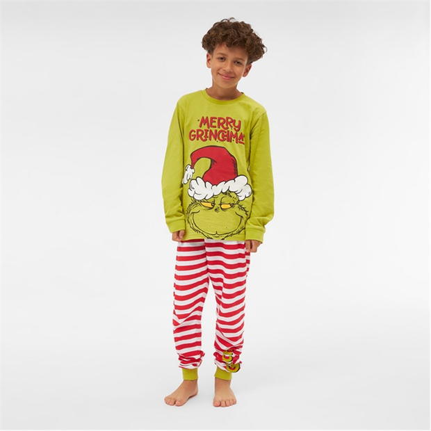 Pijamale Unisex Family Craciun Grinch Family pentru Copii cu personaje