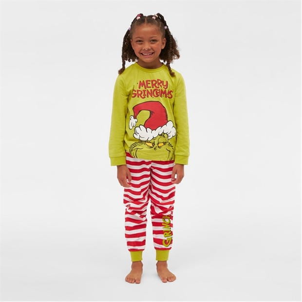 Pijamale Unisex Family Craciun Grinch Family pentru Copii cu personaje