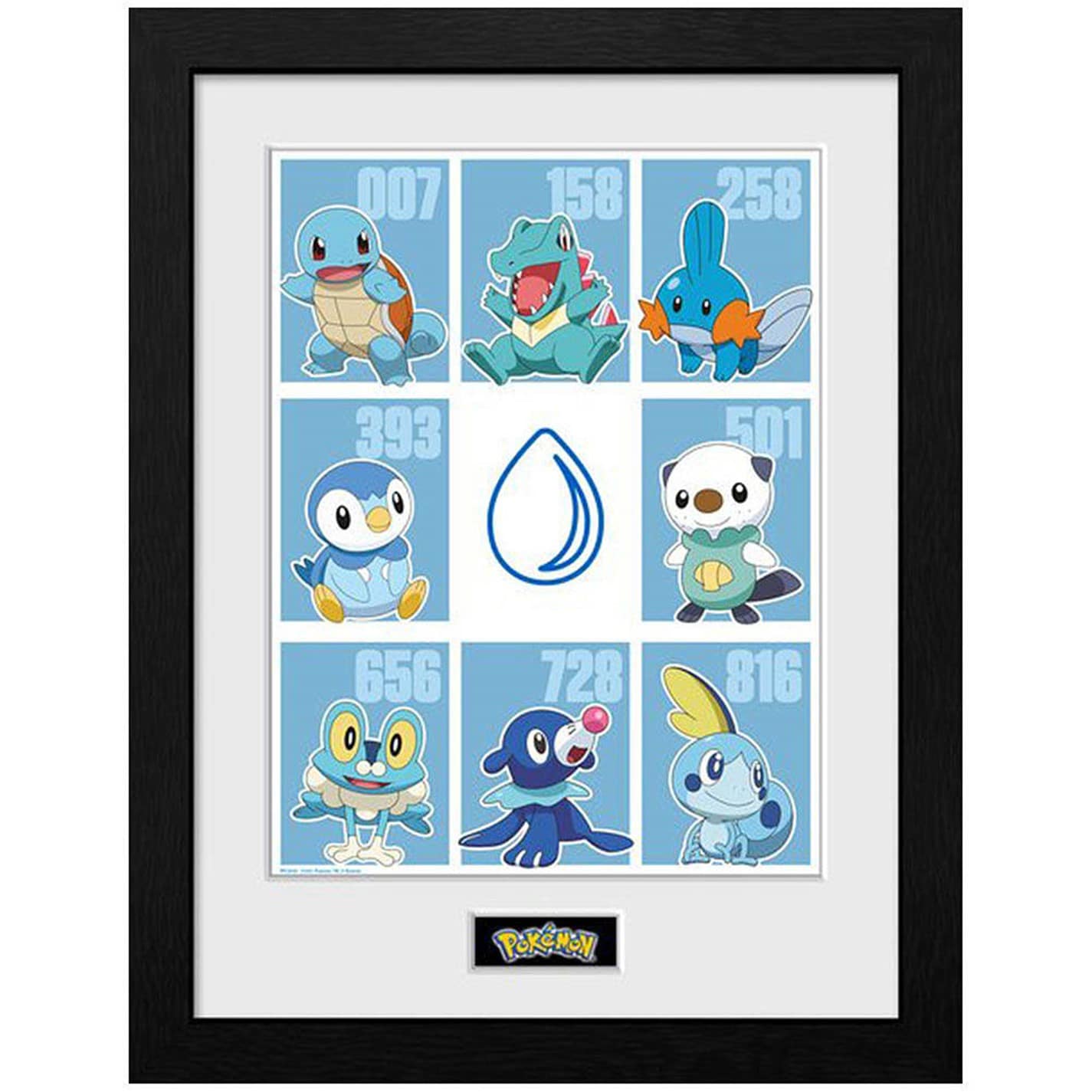 Pokemon Pokémon Framed Print -First Partners Water (30x40) multicolor