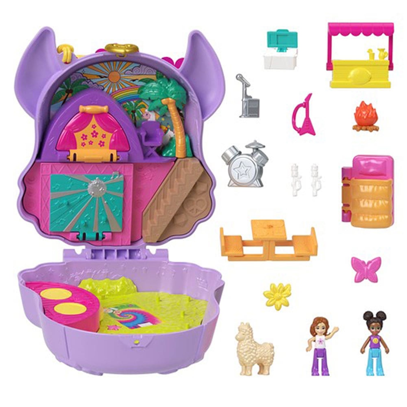 Polly cu buzunar Polly cu buzunar Camp Adventure Llama Compact Playset multicolor format and universal