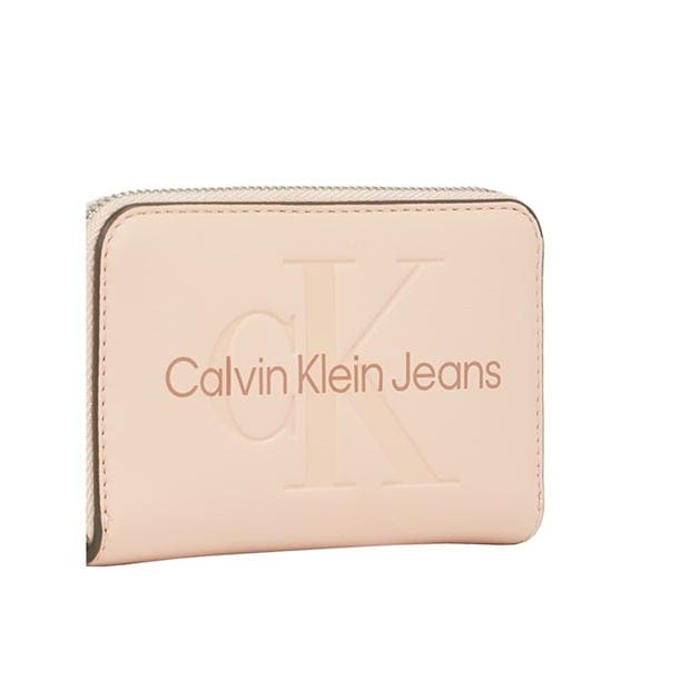 Poseta Calvin Klein Jeans Sculpted cu fermoar Around roz pudrat