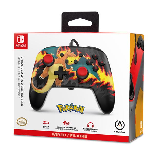 PowerA Enhanced Wired Controller for Nintendo Switch - Charizard Firestorm foc