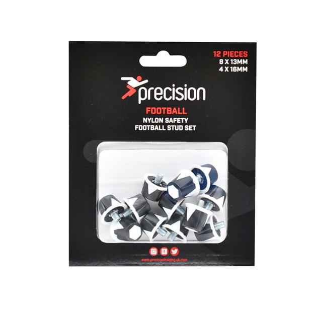 Precision antrenament nailon Safety fotbal Studs Sets (Single) negru alb