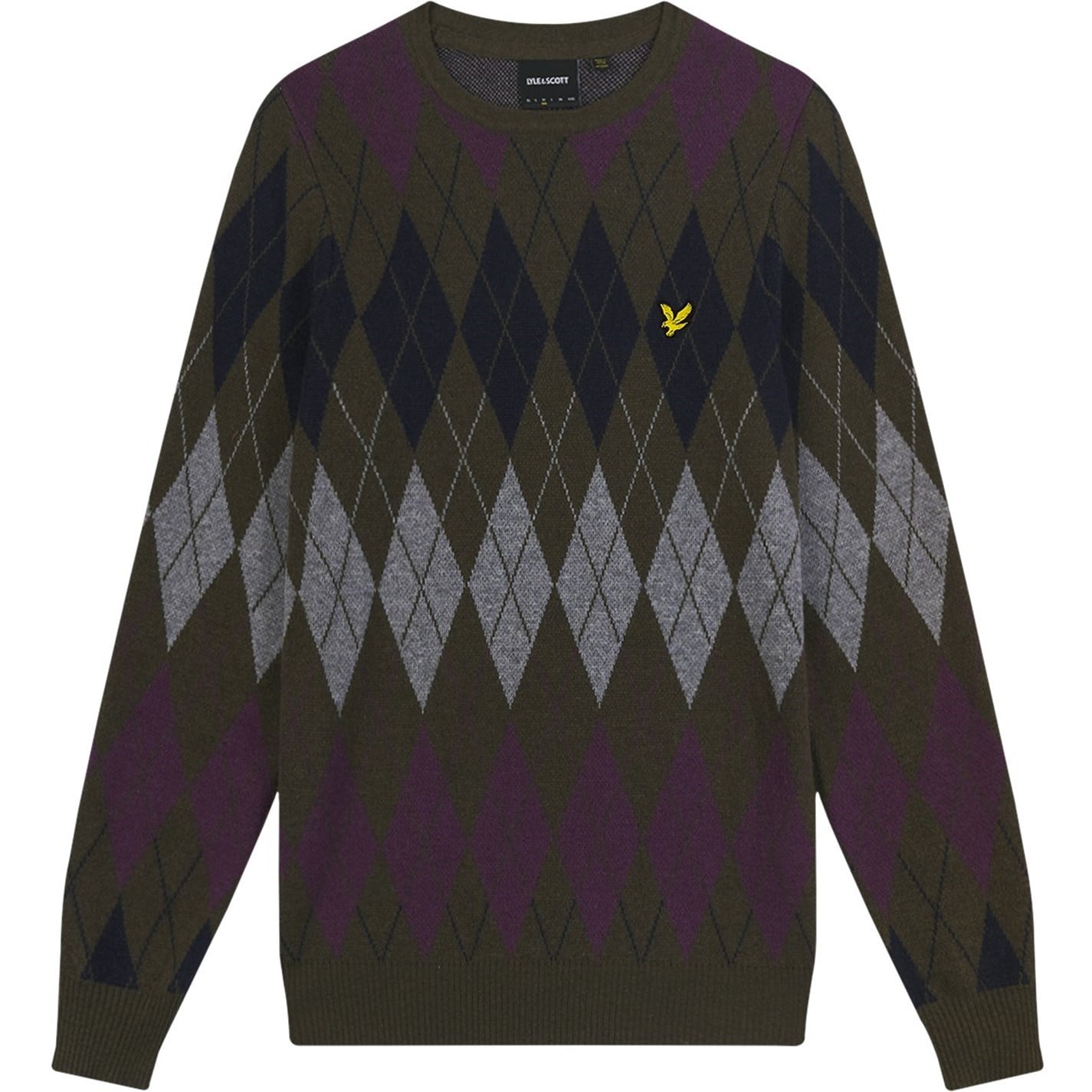 Pulovere Lyle and Scott Argyle cu guler rotund oliv