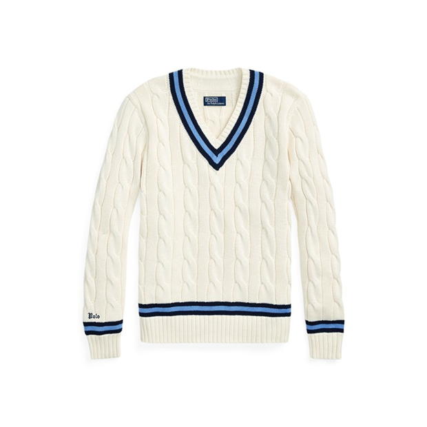 Pulovere Polo Ralph Lauren Cricket crem bleumarin