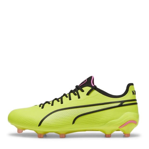 Ghete de fotbal Puma King Ultimate Firm Ground pentru femei verde lime negru