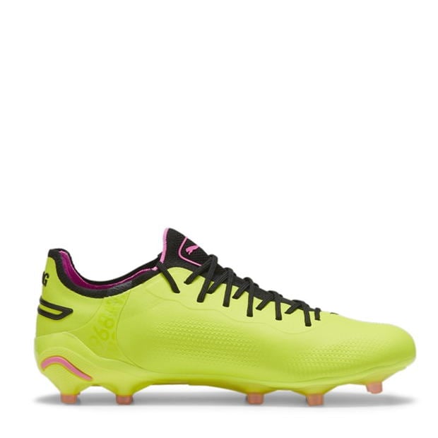 Ghete de fotbal Puma King Ultimate Firm Ground pentru femei verde lime negru