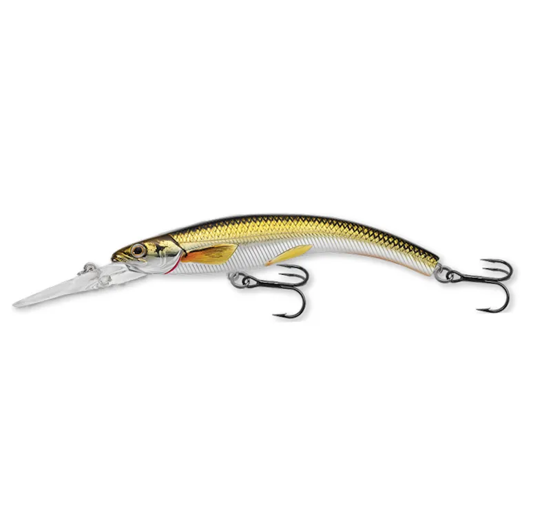 RAINBOW SMELT BAN BAIT 9,1CM 9G GOLD negru LIVE TARGET