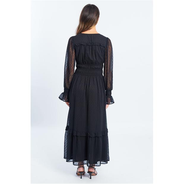 Rochie Be You Dobby Mid pentru femei negru