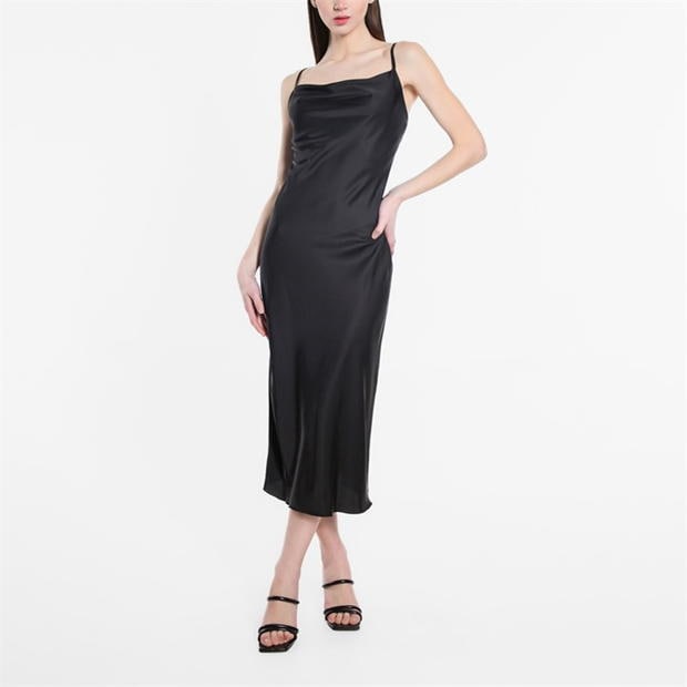 Rochie Be You Satin Midaxi negru