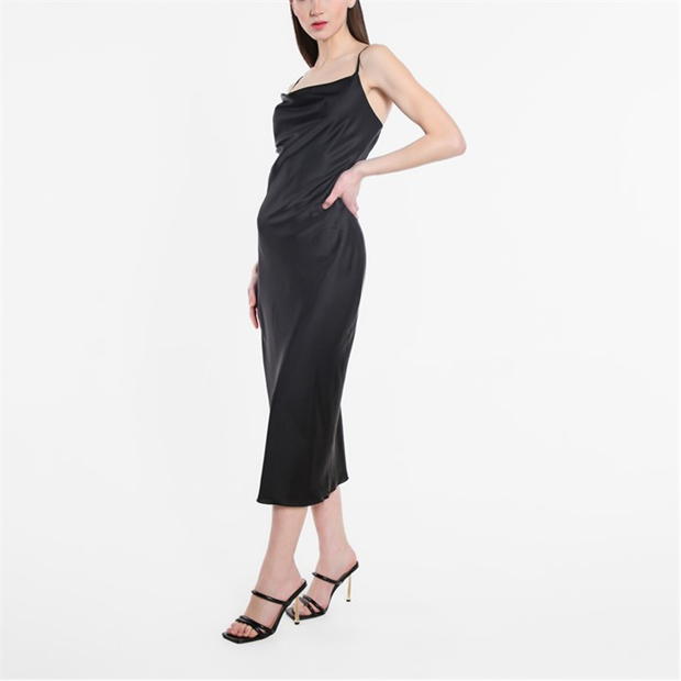 Rochie Be You Satin Midaxi negru