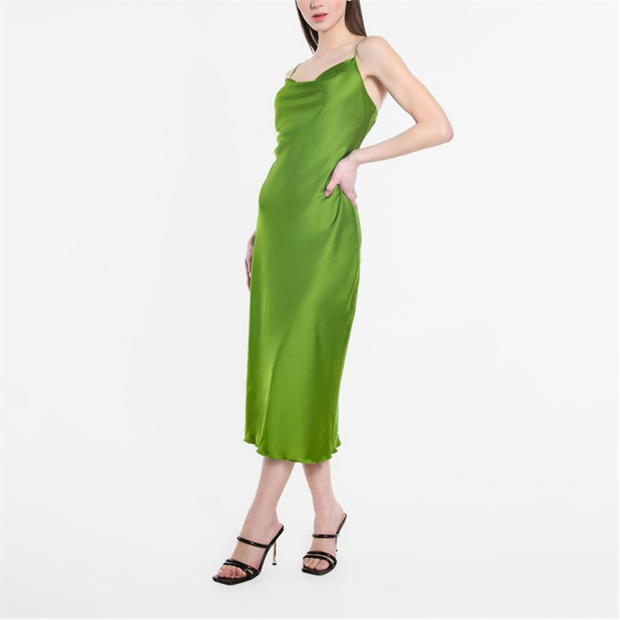 Rochie Be You Satin Midaxi verde