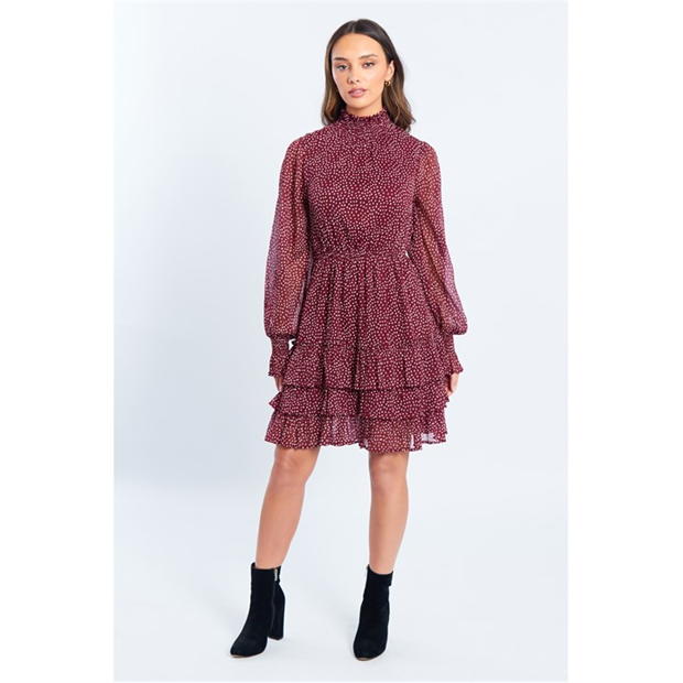 Rochie Be You Tiered pentru femei spot multicolor