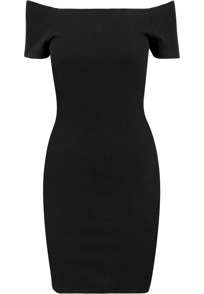 Rochie urban stramta cu maneca scurta cu umerii goi pentru Femei negru Urban Classics