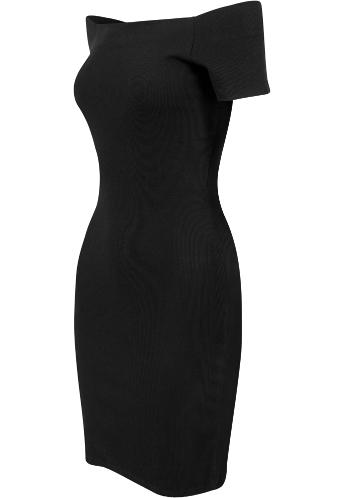 Rochie urban stramta cu maneca scurta cu umerii goi pentru Femei negru Urban Classics