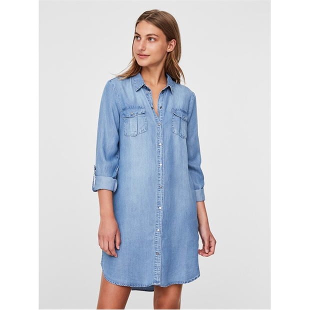 Rochie Vero Moda LS Short dama lt albastru denim