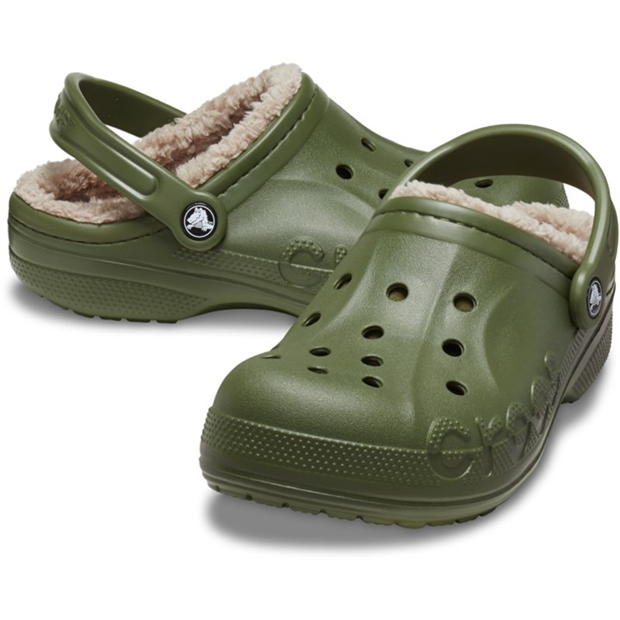 Saboti Crocs Baya cu captuseala pentru femei armygreen multicolor