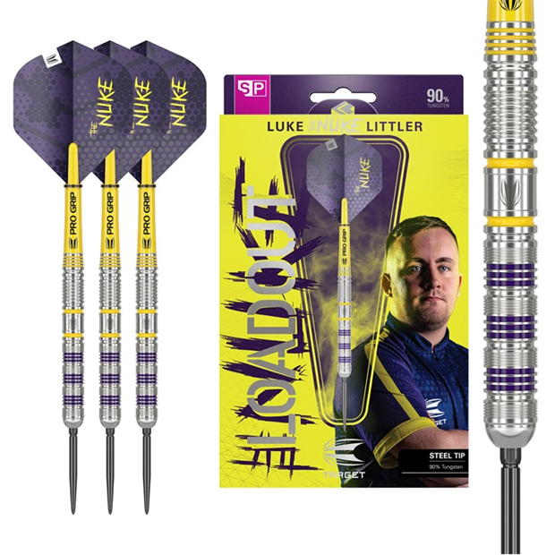 Sageti darts Luke Littler Loadout 23G 90% Tungsten Darts mov galben