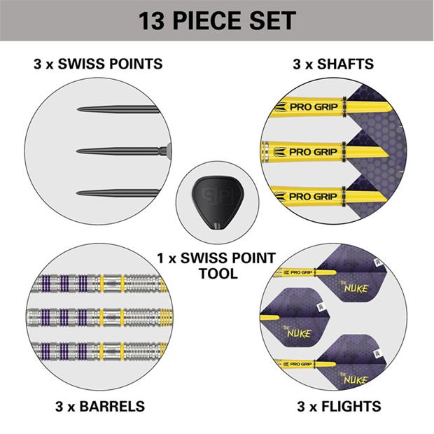 Sageti darts Luke Littler Loadout 23G 90% Tungsten Darts mov galben