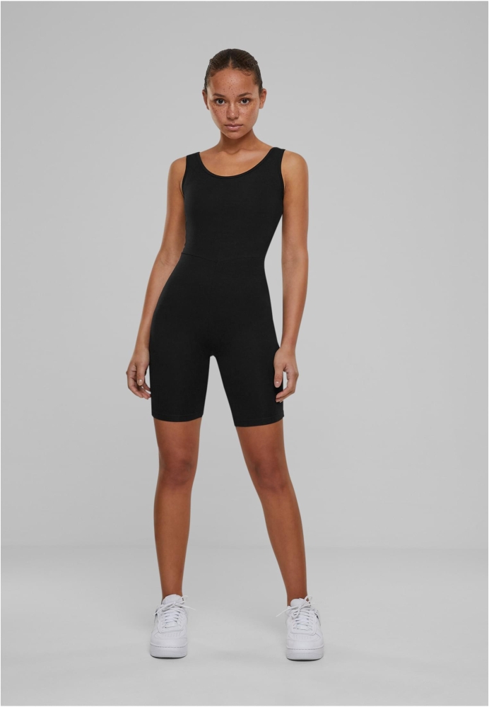 Salopeta Organic Stretch Jersey pentru Femei negru Urban Classics