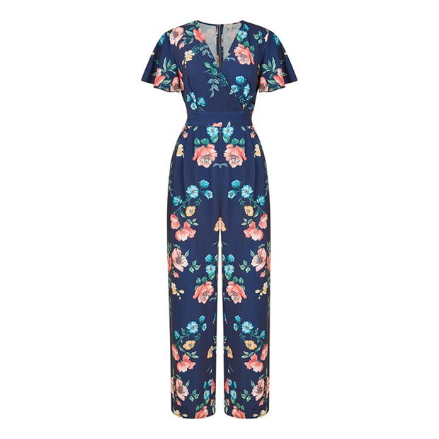 Salopeta Yumi Yumi bleumarin Floral Angel Sleeve