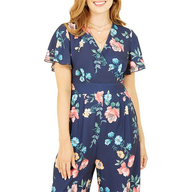 Salopeta Yumi Yumi bleumarin Floral Angel Sleeve