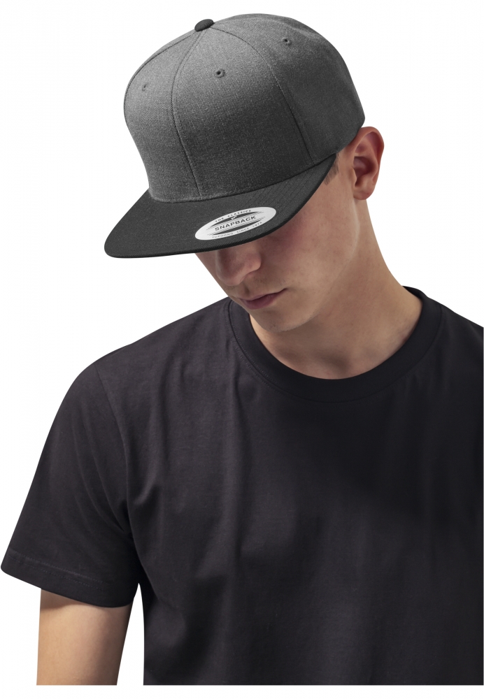 Sepci rap Snapback Classic 2-Tone gri carbune Flexfit negru