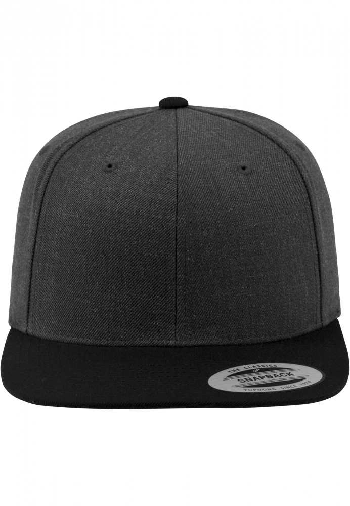 Sepci rap Snapback Classic 2-Tone gri carbune Flexfit negru