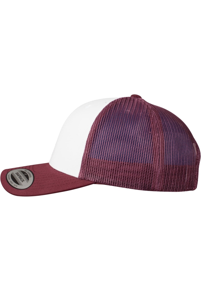 Sepci Retro Trucker Colored Front maro inchis Flexfit alb