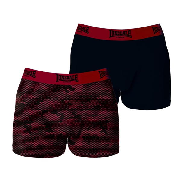 Set 2 boxeri barbati Lonsdale rosu camuflaj