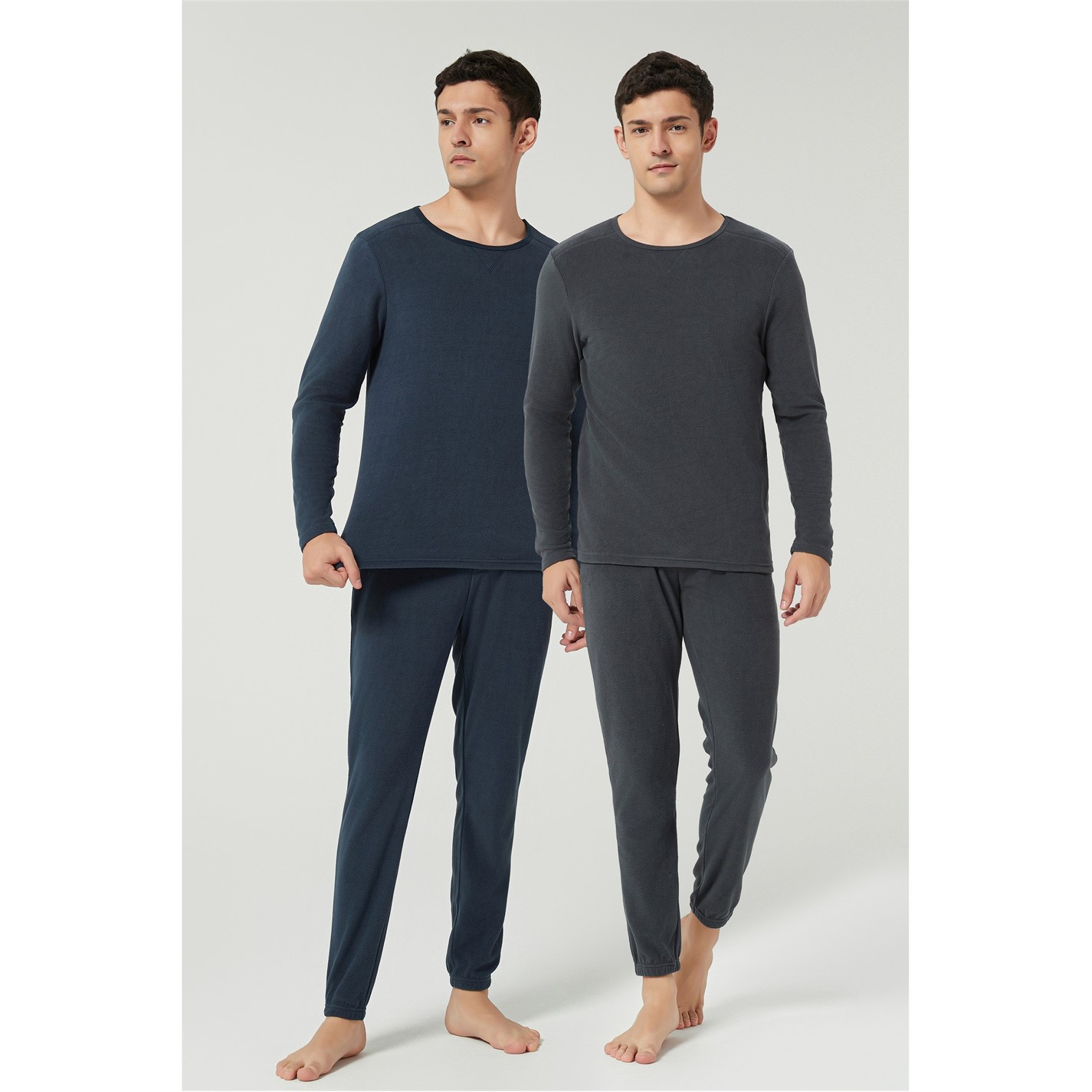 Set 2 Howick termic Long Johns bleumarin gri carbune