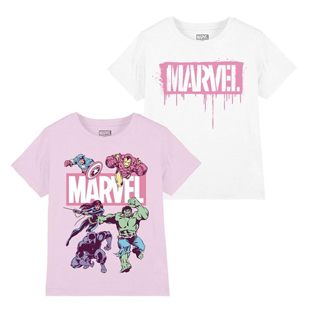 Set 2 Marvel Comics Tee pentru copii pastel avengers