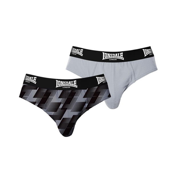 Set 2 perechi Chiloti Lonsdale pentru Barbati gri camuflaj