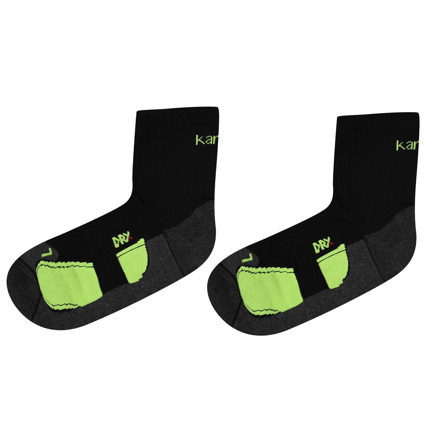 Set 2 Sosete Karrimor Dri Skin alergare pentru Barbati negru fosforescent