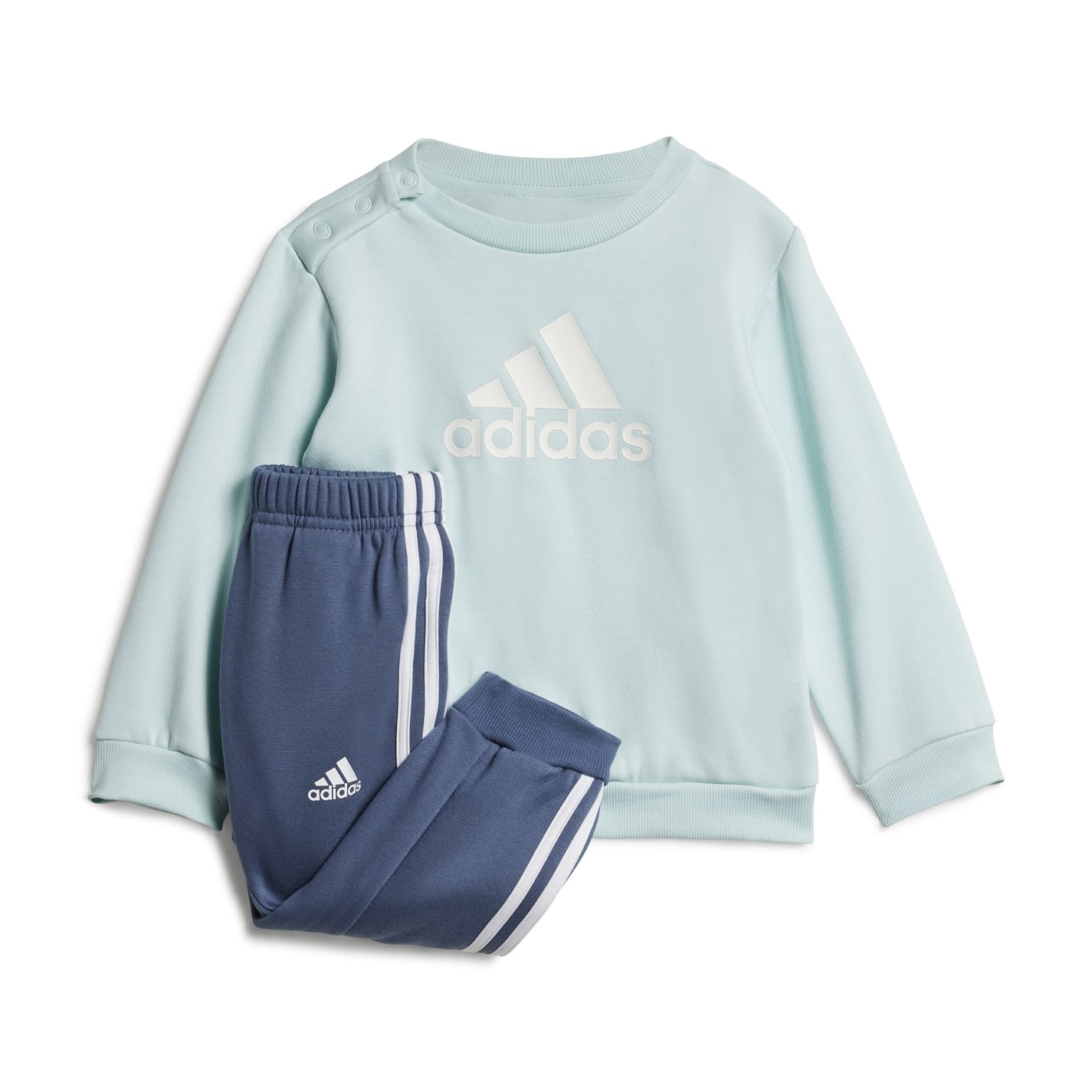 Set adidas BOS Jog French Terry pentru Bebelusi verde alb