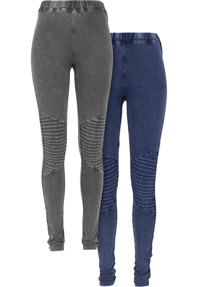 Set de 2 Colanti Pre-. Denim Jersey pentru Femei gri inchis Urban Classics albastru