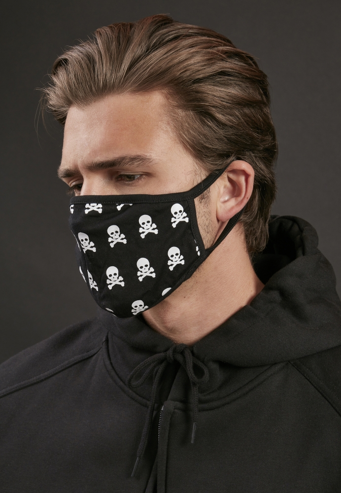 Set de 2 Skull Face Mask negru alb Mister Tee