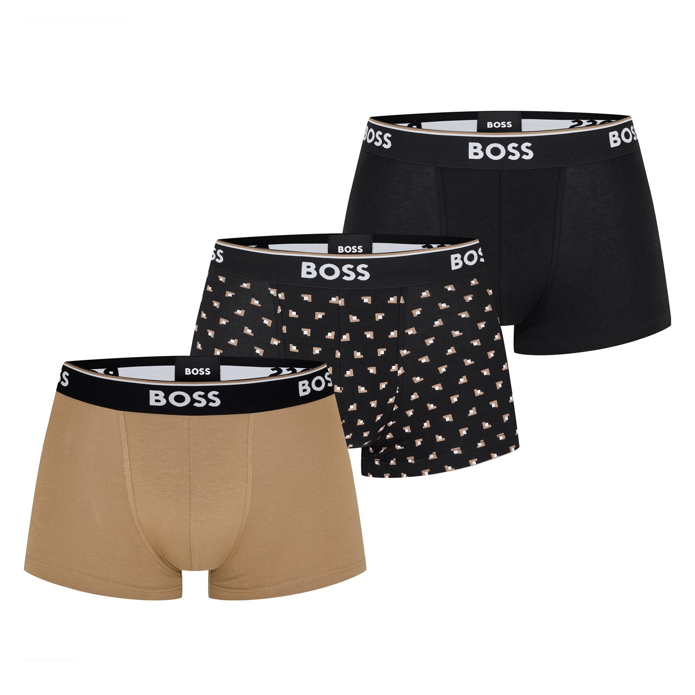 Set de 3 Boxeri Boss Power multicolor maro negru