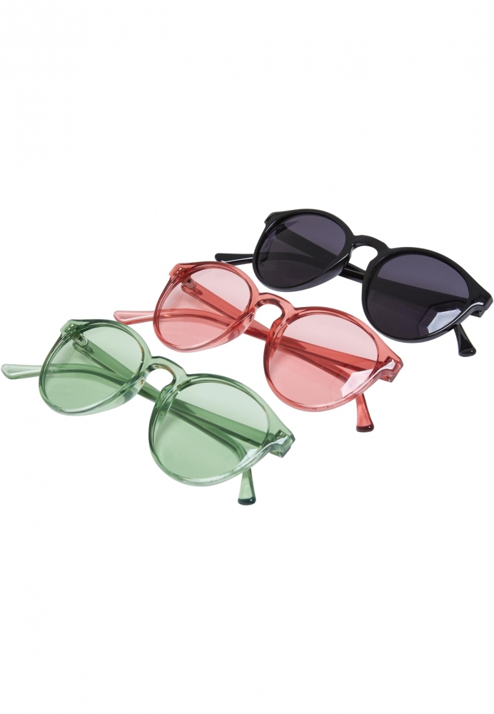 Set de 3 Ochelari de soare Cypress negru roz Urban Classics verde